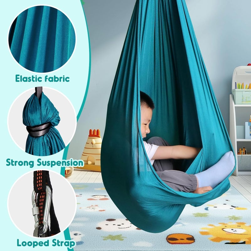 Chihee Sensory Swing Therapy Swing Hammock Indoor Outdoor for Kids, Hardware Included, Soft Breathable Nylon Cuddle Swing Joy Hammock for Child Adult with Autism, ADHD, Aspergers, Sensory Integration - Image 3