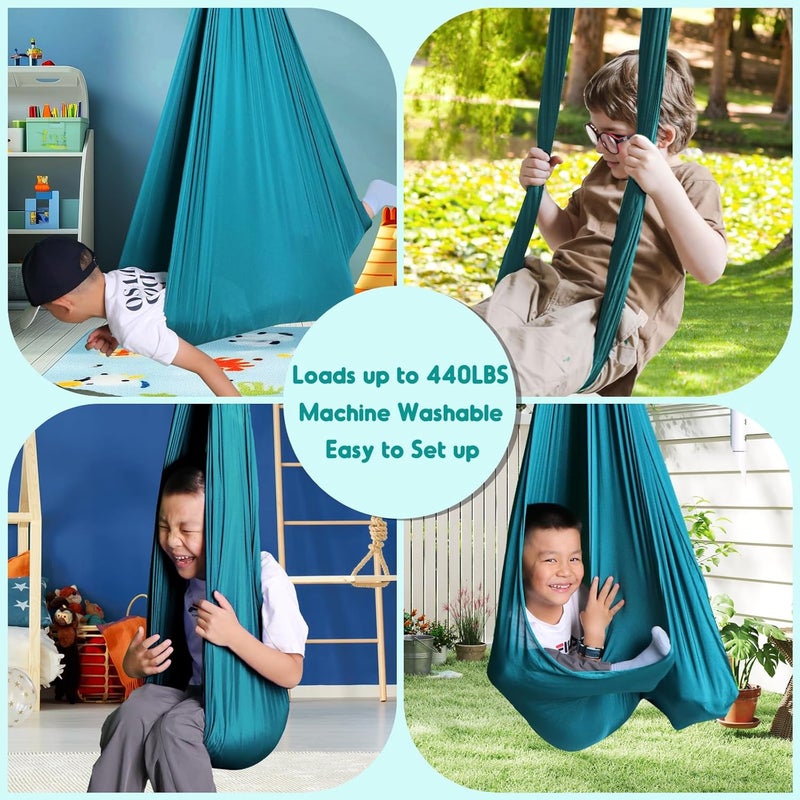 Chihee Sensory Swing Therapy Swing Hammock Indoor Outdoor for Kids, Hardware Included, Soft Breathable Nylon Cuddle Swing Joy Hammock for Child Adult with Autism, ADHD, Aspergers, Sensory Integration - Image 4