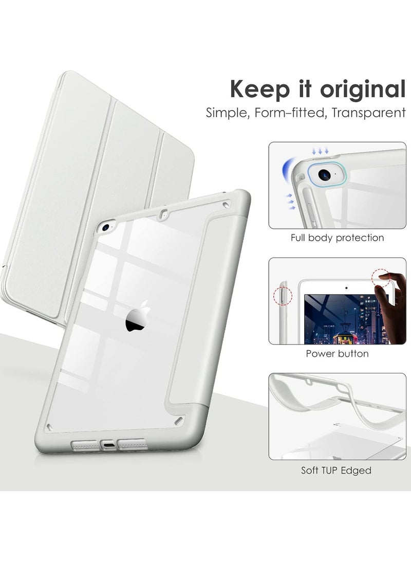 DUSALA Case for iPad Mini 5 Generation 2019/ Mini 4 3 2 1, with Pencil Holder, Slim Stand Protective Cover with Clear Transparent Back Shell for iPad mini 5  Tablet, Support Auto Wake/Sleep, (Grey) - Image 3