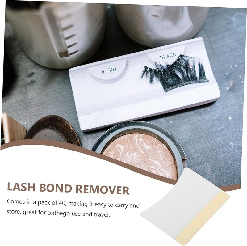 40 قطعة من وسادات القطن اللطيفة لإزالة المكياج، لاصقات تمديد الرموش، وسادات آمنة للبشرة - Image 3