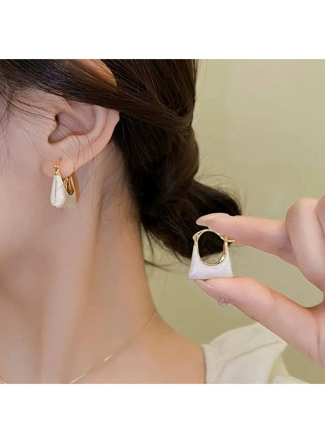 Goolsky S925 Silver Needle Handbag Earrings for Women – Korean Small-Crowd Luxury, Minimalist Fashion Studs, Mini Handbag Motifs S925 Silver Hypoallergenic, Daily Wear Casual Outfits - Image 1