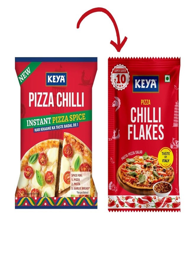Keya Pizza chilli 8g sachet | | Natural Chilli Flakes | Dry Red Chilli Flakes| Seasonings |Multipurpose Seasoning| Zero added Colours, Fillers, Additives & Preservatives | 100% Natural | Perfect for Pizza, Pasta, Chilli Potato, Sweet Corn, Makhana | Pack of 20 - Image 2