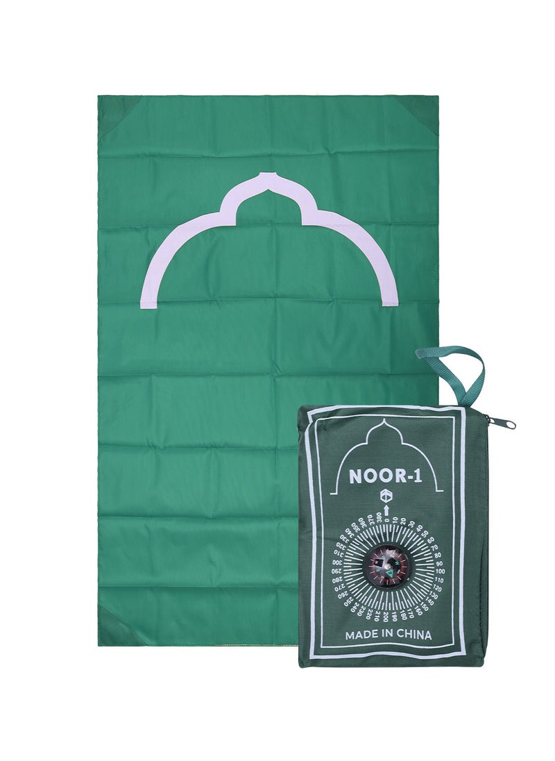 NOOR-1 - Portable Steady Pocket Prayer Mat Musalla for Islamic Prayer Travel Friendly Prayer Rug with Carry Pouch and Qibla Finder - Image 1