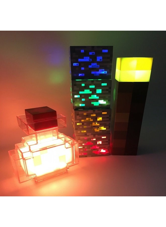 Generic Minecraft Game Torch Lamp Mineral Color Changing Led Atmosphere Night Light Decoration Gift Small Size-Color:Gray Deformation Sword Pick  - Image 2