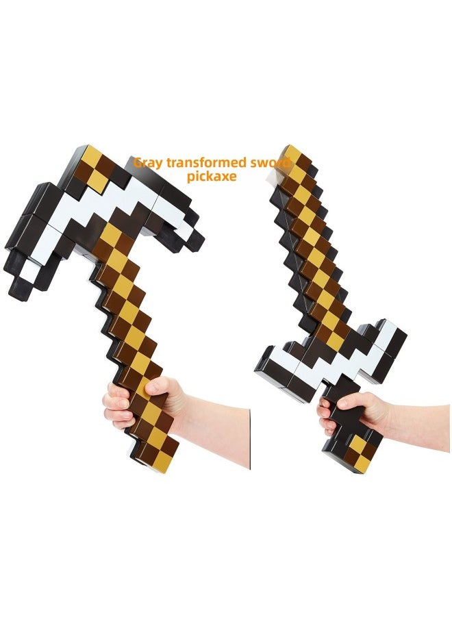 Generic Minecraft Game Torch Lamp Mineral Color Changing Led Atmosphere Night Light Decoration Gift Small Size-Color:Gray Deformation Sword Pick  - Image 1