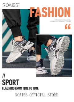 roaiss Men Breathable Mesh Sneakers Soft and Thick Sole Heightening Casual Sports Shoes Running Shoes Non Slip and Wear Resistant Colorblock Sneakers  - Image 2