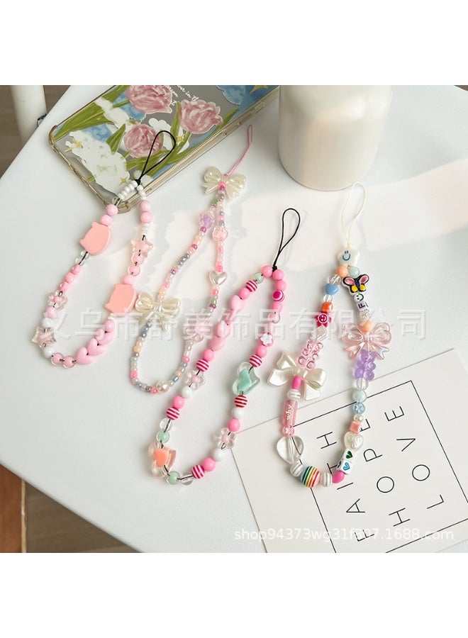 NIBEMINENT Phone Charm/ Chain Strap for Women Girls, Cute Cartoon Cell Phone Case Lanyard Wrist Strap - Image 2