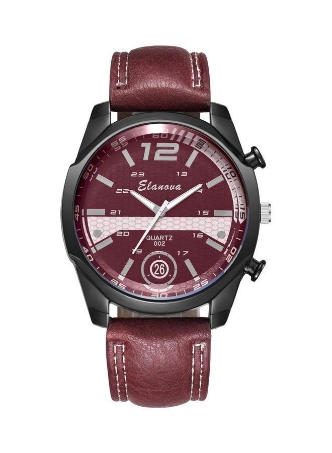 Elanova Analog watch with leather strap - Image 1