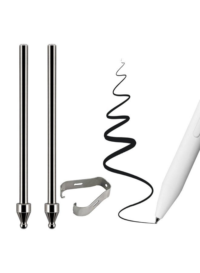 ريير أقلام رصاص بديلة ذات رؤوس دقيقة من سبائك التيتانيوم غير مهترئة متوافقة مع قلم King Write Samsung Tab S7 وS8 وS9، رؤوس قلم رصاص ذات تحكم دقيق تناسب قلم King Write EMR، قطعتان - Image 1