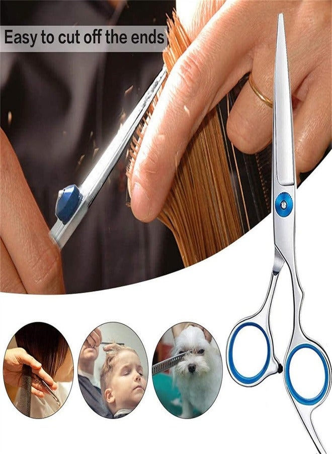 طقم مقصات قص الشعر، 10 عبوات مقصات من الفولاذ المقاوم للصدأ، 10 مقصات من الفولاذ المقاوم للصدأ، مجموعة مقصات شعر احترافية حادة ومقصات شعر احترافية لصالون بابر المنزلي للنساء والرجال والأطفال - Image 5