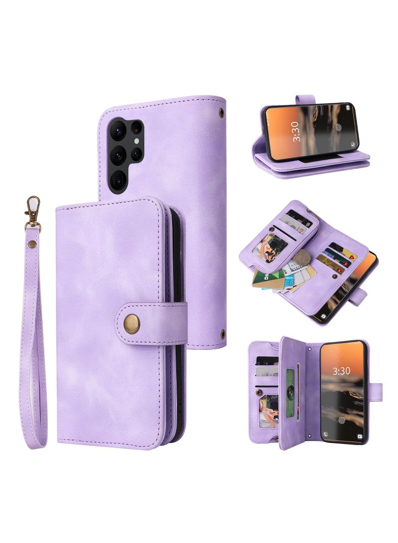 Suteni Flip Cover Card Slots Leather Phone Case for Samsung - Image 3