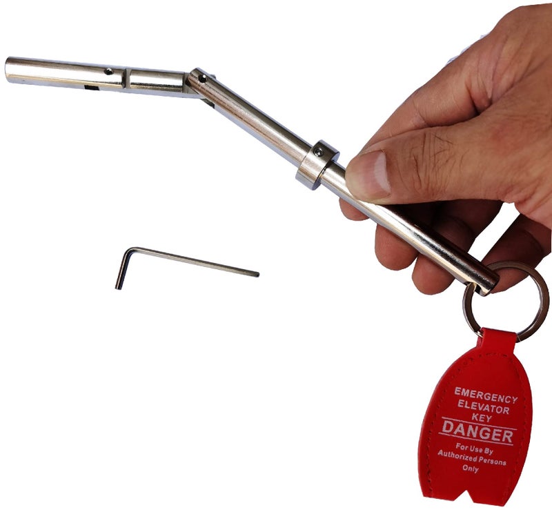 Emergency Key Double Drop Leg Solid Steel Elevator Door Key 1