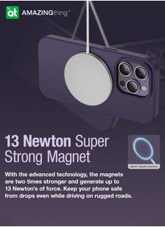 AMAZINGthing Smoothie Mag Silicone iPhone 14 Pro Case Cover with MagSafe - Deep Purple  - Image 2