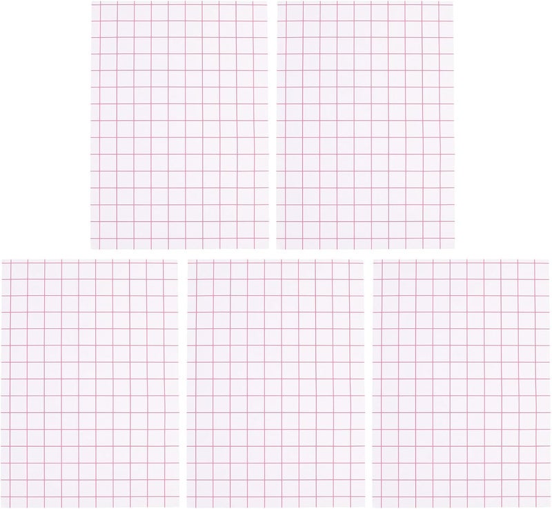 Zerodeko 5pcs Heat Transfer Paper A4 Red Grid for Light Cotton T-Shirts, Iron-on Printing Sheets for DIY Craft Making, Garment Paper Suitable for Home and Small Business Use - Image 1