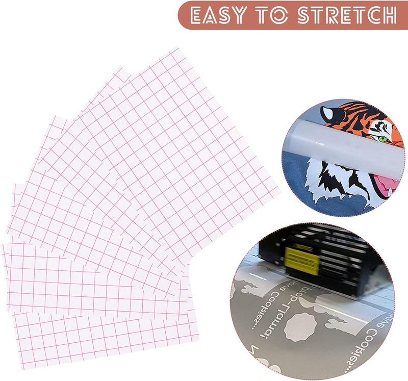 Zerodeko 5pcs Heat Transfer Paper A4 Red Grid for Light Cotton T-Shirts, Iron-on Printing Sheets for DIY Craft Making, Garment Paper Suitable for Home and Small Business Use - Image 3