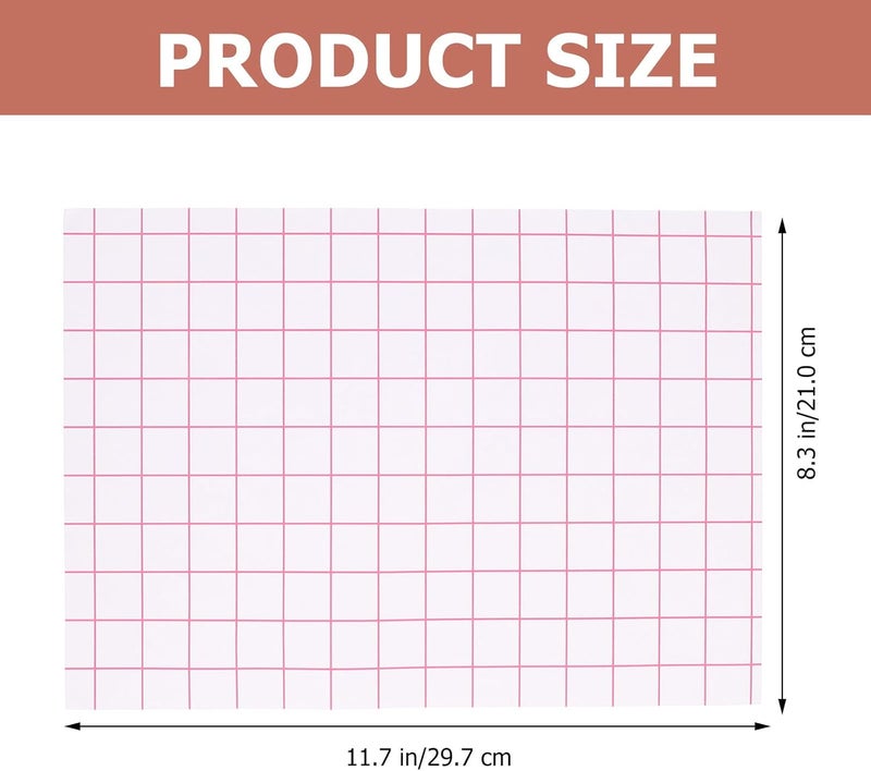 Zerodeko 5pcs Heat Transfer Paper A4 Red Grid for Light Cotton T-Shirts, Iron-on Printing Sheets for DIY Craft Making, Garment Paper Suitable for Home and Small Business Use - Image 2