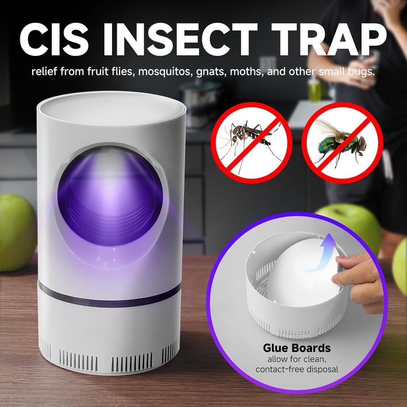 TMOHRA Electric Mosquito & Fly Killer Bug Zapper, Killer Traps for Indoors,Upgraded Indoor Fly Trap with UV＆Blue Bug Light,Gnat Traps for House Bug Zapper Flying Insect Trap for Fruit Flies,Plants (White) - Image 4