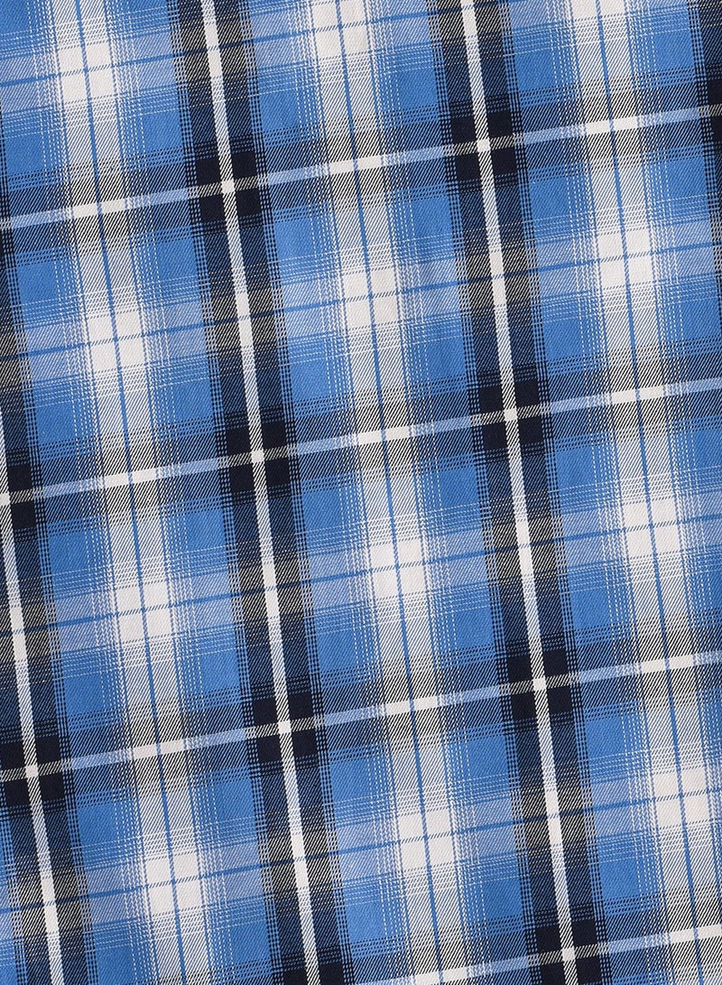 JAM Mandarin collar checks woven shirt with emb patch at pocket - Image 4