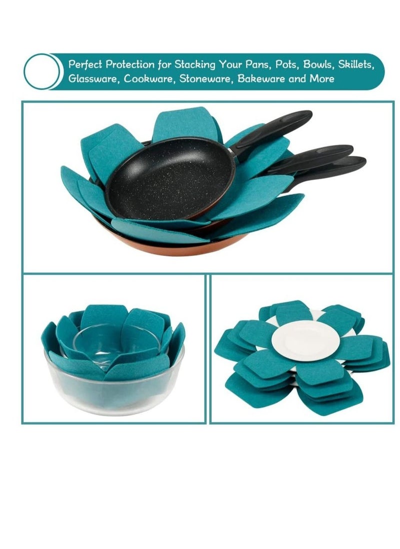 Excefore - Pot Pan Protectors, Larger & Thicker Felt Pan Separators Pads, Set of 6 and 3 Different Sizes, Pot Protectors for Stacking and Protecting Your Cookware - Image 1