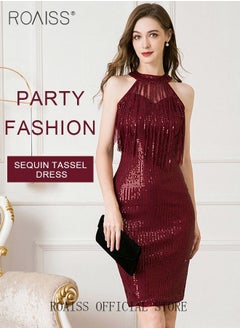 Halter Neck-Wine Red