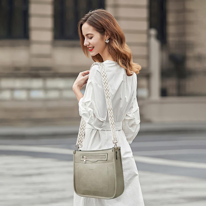 TANTOMI Crossbody Bags for Women Crossbody Purses Vegan Leather Hobo Bag Shoulder Handbags with Guitar Strap-7 Pockets - Image 2