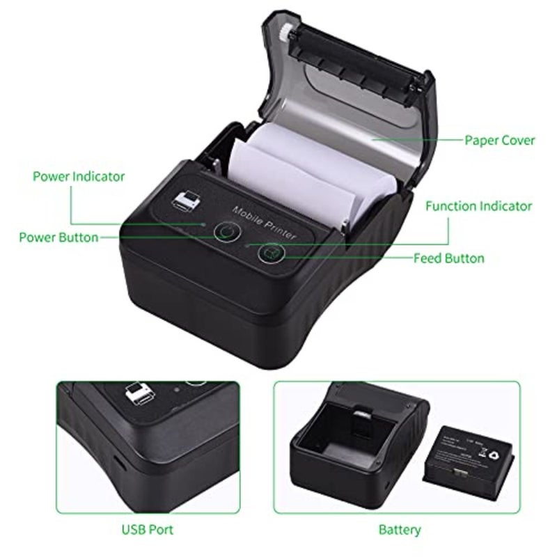 جهاز لابل ماكين محمول محمول للهواتف الحرارية Printer 58mm Mini Size To Carry On Works Handheld Wireless Bluetooth Printerable Bluetooth Label Printer for Storage - Image 4