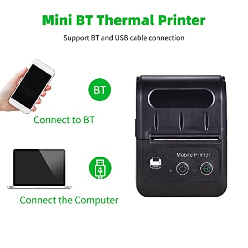 جهاز لابل ماكين محمول محمول للهواتف الحرارية Printer 58mm Mini Size To Carry On Works Handheld Wireless Bluetooth Printerable Bluetooth Label Printer for Storage - Image 3
