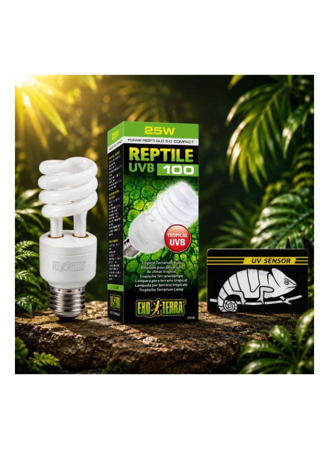 Exo Terra UVB 100 Tropical Lamp – 25W With FREE New UV Test Sensor Card - Image 3