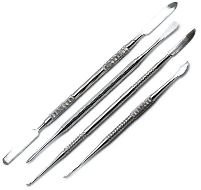 SUPERIOR INSTRUMENTS Dental Spatula Cement, Beal, Lecron, Zahle Double Ended Wax Mixing Carvers Lab 4 Pieces Instruments Set - Image 1