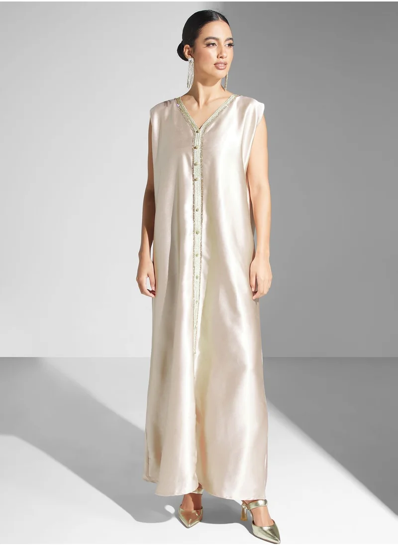 hayas closet Embellished Lace Detail Dress