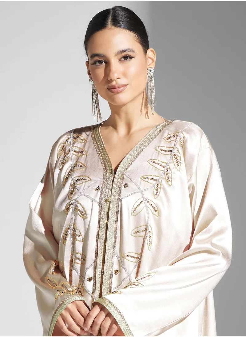 hayas closet Embellished Lace Detail Dress