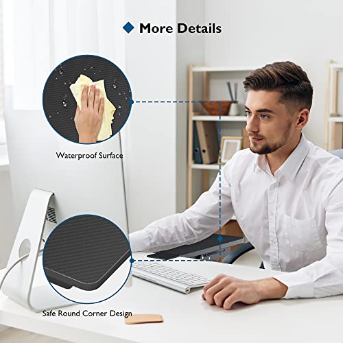 BONTEC Ergonomic Desk Extender Tray, 9.5"x9.1" Table Mount Arm Wrist Rest Shelf, 90° Foldable Elbow Support, Clamp on Computer Arm Rest for Desk, Office & Home Use, Durable & Easy to Install - Image 4