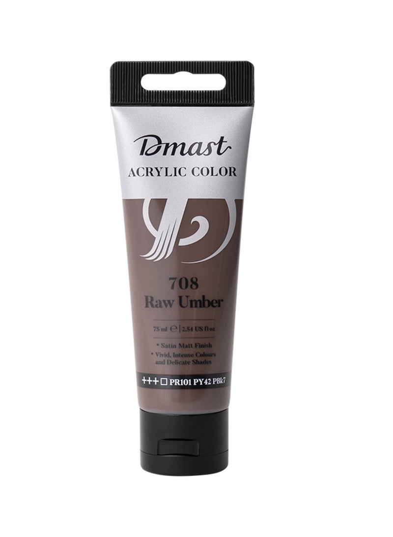 Dmast 1-Piece Acrylic Paint Tube 75ml Content Raw Umber - Image 1
