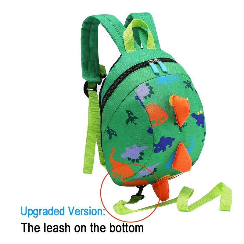 db Dinosaur Toddler Mini Backpack with Leash, Children Kids Baby Harness Bookbag (Green) - Image 2