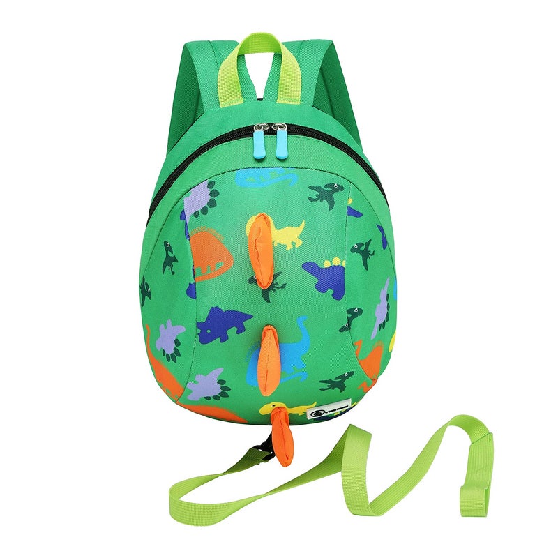 db Dinosaur Toddler Mini Backpack with Leash, Children Kids Baby Harness Bookbag (Green) - Image 1
