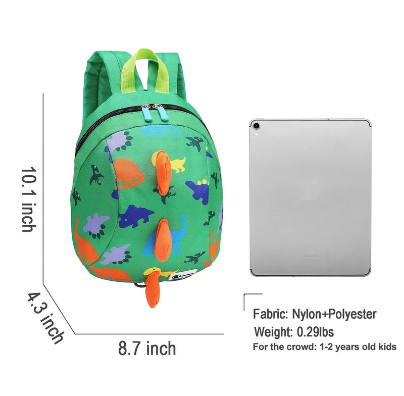 db Dinosaur Toddler Mini Backpack with Leash, Children Kids Baby Harness Bookbag (Green) - Image 3