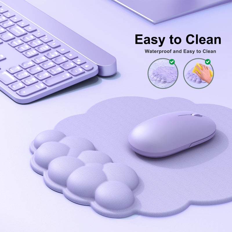 MOKURU Cloud Mouse Pad with Wrist Rest, Cloud Keyboard Wrist Rest, Mouse Pad Wrist Support, Ergonomic Keyboard Mouse Wrist Support (Purple) - Image 4
