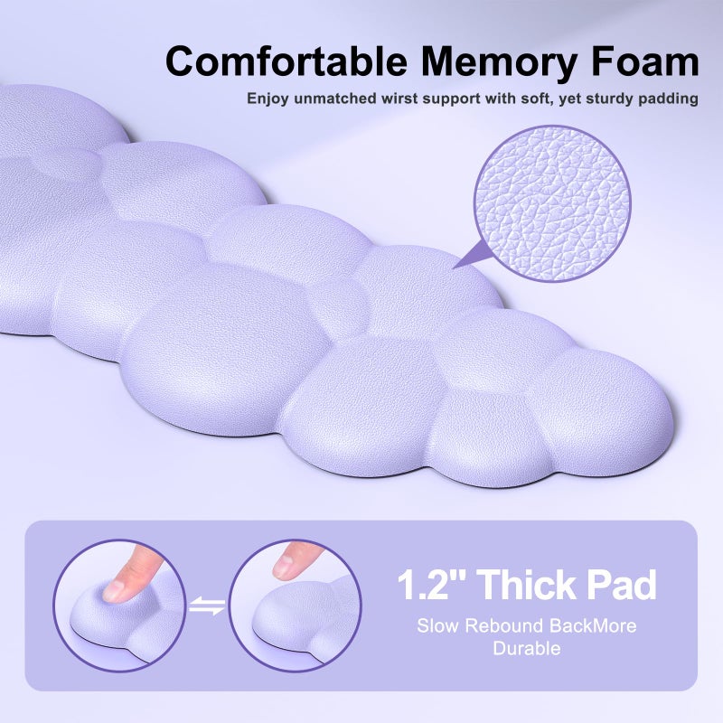MOKURU Cloud Mouse Pad with Wrist Rest, Cloud Keyboard Wrist Rest, Mouse Pad Wrist Support, Ergonomic Keyboard Mouse Wrist Support (Purple) - Image 5