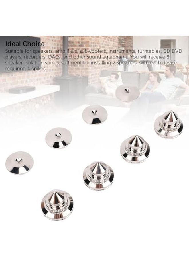 8 قطع أقدام عازلة مكبرات الصوت النحاسية مجموعة وسادات مسامير قابلة للتعديل تصميم بدون حفر - Image 5