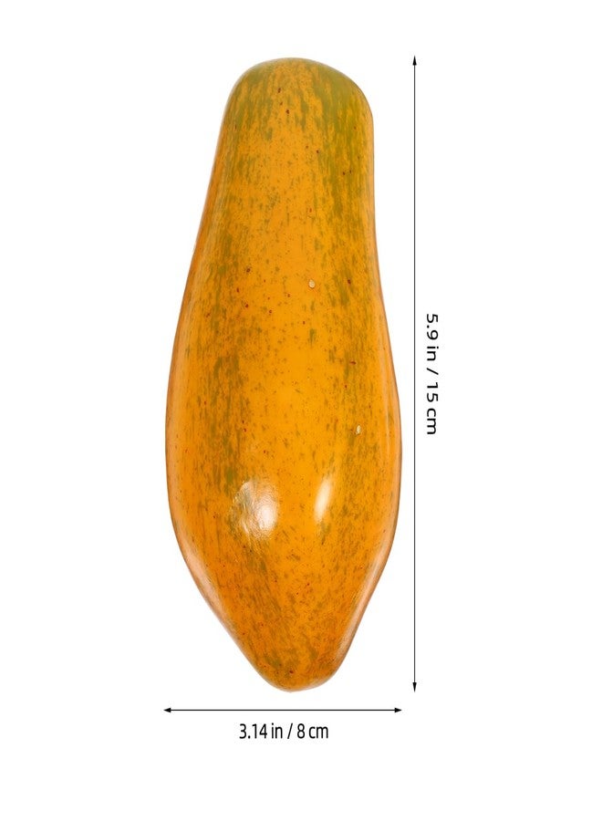 Hemobllo Realistic Artificial Papaya Model PU Glue Lightweight Fruit Decoration for Home Kitchen Party Photography Prop with Vivid Texture and Fine Workmanship - Image 2