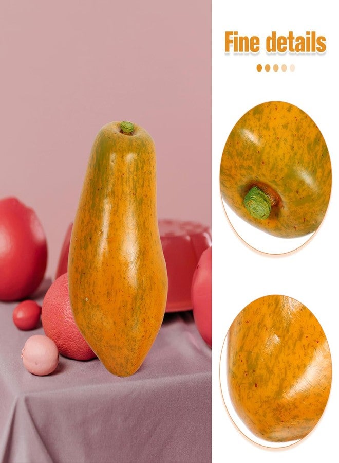 Hemobllo Realistic Artificial Papaya Model PU Glue Lightweight Fruit Decoration for Home Kitchen Party Photography Prop with Vivid Texture and Fine Workmanship - Image 4