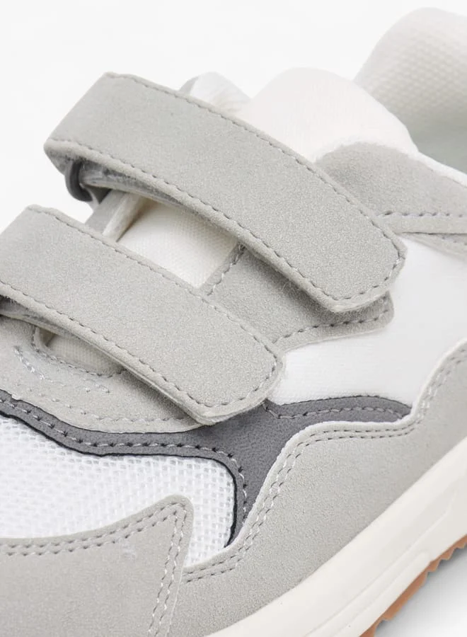 جونيورز Boys Panelled Ankle Sneakers With Hook And Loop Closure