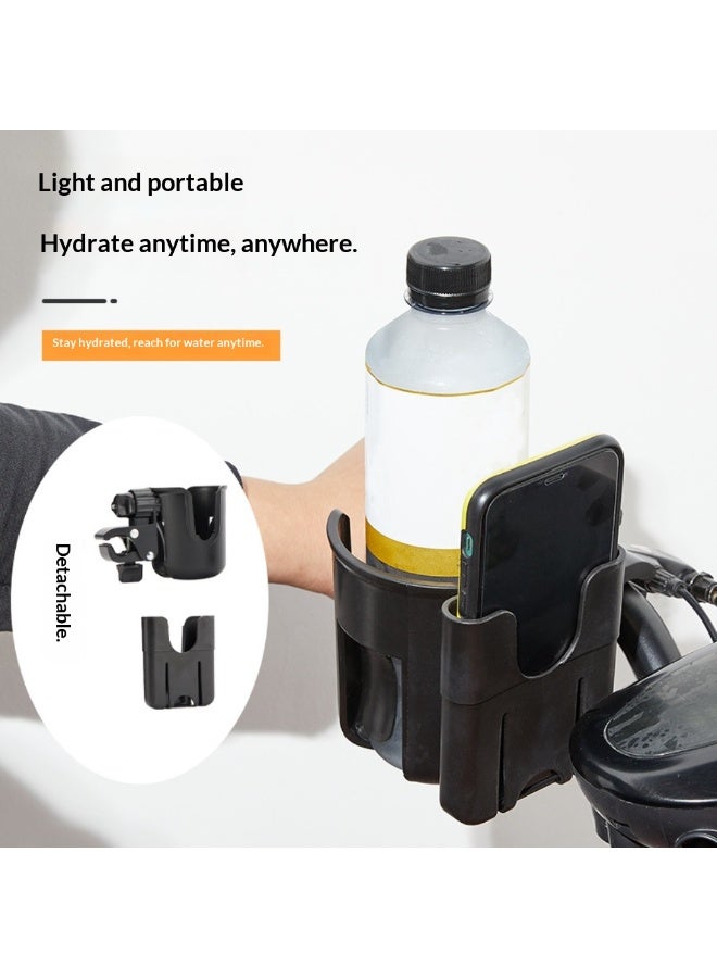 حامل أكواب متعدد الاستخدامات لعربة الأطفال، وحامل للهاتف، وحامل أكواب للدراجة، وحامل أكواب وزجاجة ماء عالمي لعربة الأطفال - Image 1