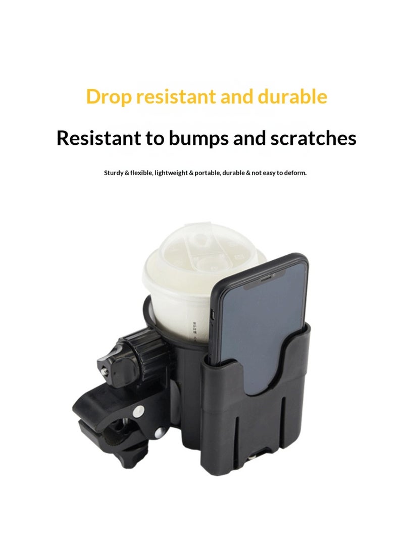 حامل أكواب متعدد الاستخدامات لعربة الأطفال، وحامل للهاتف، وحامل أكواب للدراجة، وحامل أكواب وزجاجة ماء عالمي لعربة الأطفال - Image 4