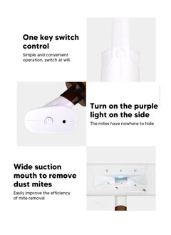 Excefore مكانس مفرغ الهواء للمراتب، قابلة لإعادة الشحن عبر USB، suction قوي، مقبض مريح، خالية من الأسلاك، مكانس يدوية فوق السرير، لتنظيف الأسرة والوسائد وأرائك القماش والسجاد والأسطح الأخرى، شعر الحيوانات الأليفة  - Image 4