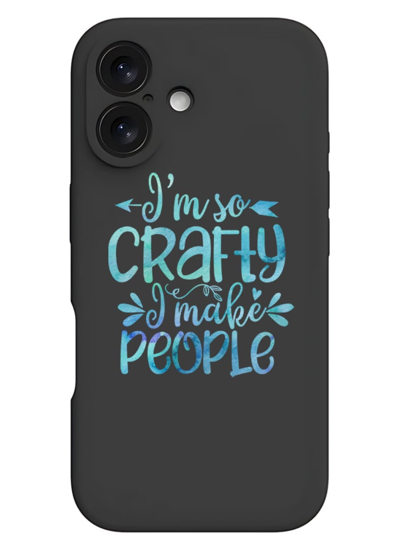 Theodor iPhone 16 Plus Black Protective Slim Fit Case Liquid Silicone Cover with Full Body Protection Anti-Scratch Shockproof Case For iPhone - crafty i make people - Image 1