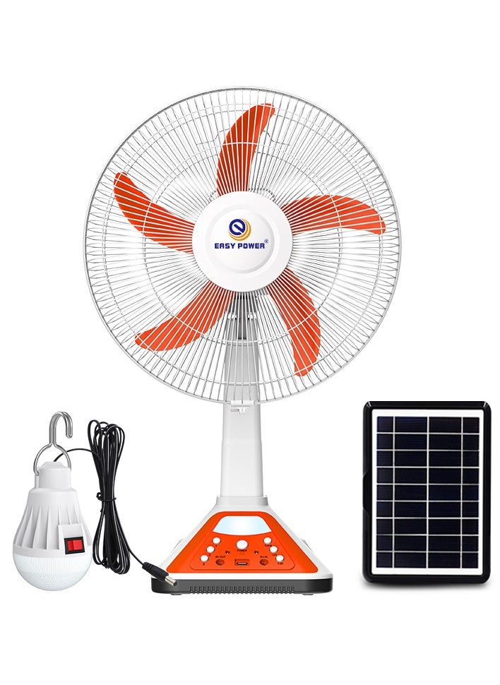 Easy Power 16 Inch Solar AC DC Rechargeable Standing Fan with Remote control & Solar panel for home Use  - Image 1