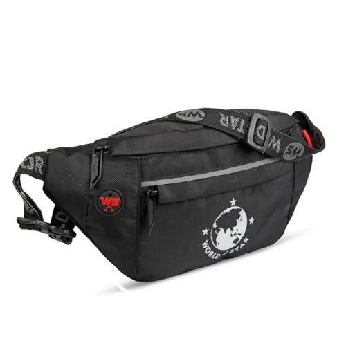 WORLD STAR Waist Bag for Men & Women | Fanny Pack for Men | Trendy Mobile Waist Pouch Pocket Bag for Girls and Boys | Waterproof Hip and Side Bags for Outdoor Hiking Travel (Black) - Image 1