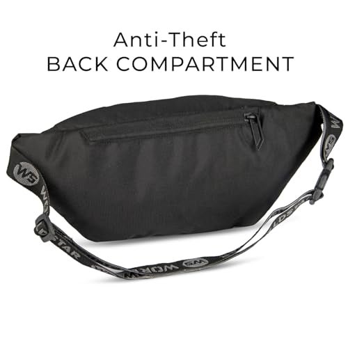 WORLD STAR Waist Bag for Men & Women | Fanny Pack for Men | Trendy Mobile Waist Pouch Pocket Bag for Girls and Boys | Waterproof Hip and Side Bags for Outdoor Hiking Travel (Black) - Image 3
