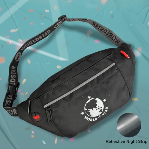WORLD STAR Waist Bag for Men & Women | Fanny Pack for Men | Trendy Mobile Waist Pouch Pocket Bag for Girls and Boys | Waterproof Hip and Side Bags for Outdoor Hiking Travel (Black) - Image 5